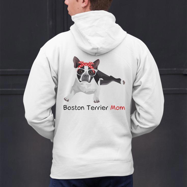 Boston Terrier Mom Bandana Boston Terrier Dog Men's Hoodie Back Print, Boston Terrier Mom Hoodies, gift for family, gift for coworker