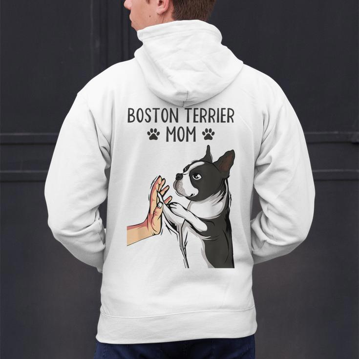 Boston Terrier Mom Dogs Mum Woman Men's Hoodie Back Print, Boston Terrier Mom Hoodies, gift for family, gift for coworker