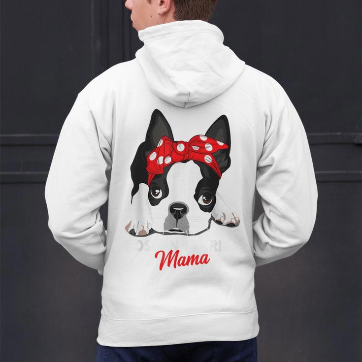 Boston Terrier Mum Dog Woman Idea Men's Hoodie Back Print, gift for family, gift for coworker