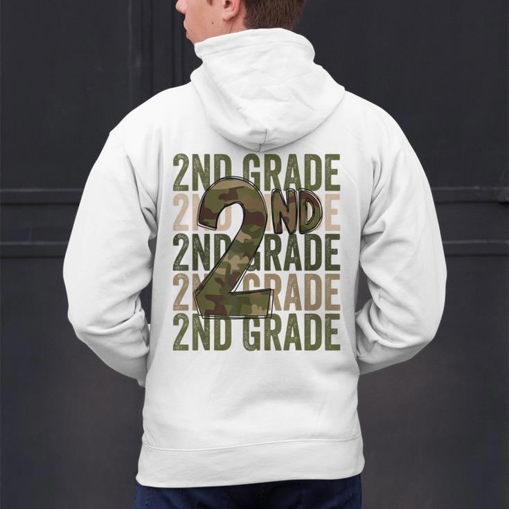 Camo Team 2nd Grade Squad Back To School Teacher Kids Boys Men's Hoodie Back Print, 2nd Grade Teacher Hoodies, gift for family, gift for coworker