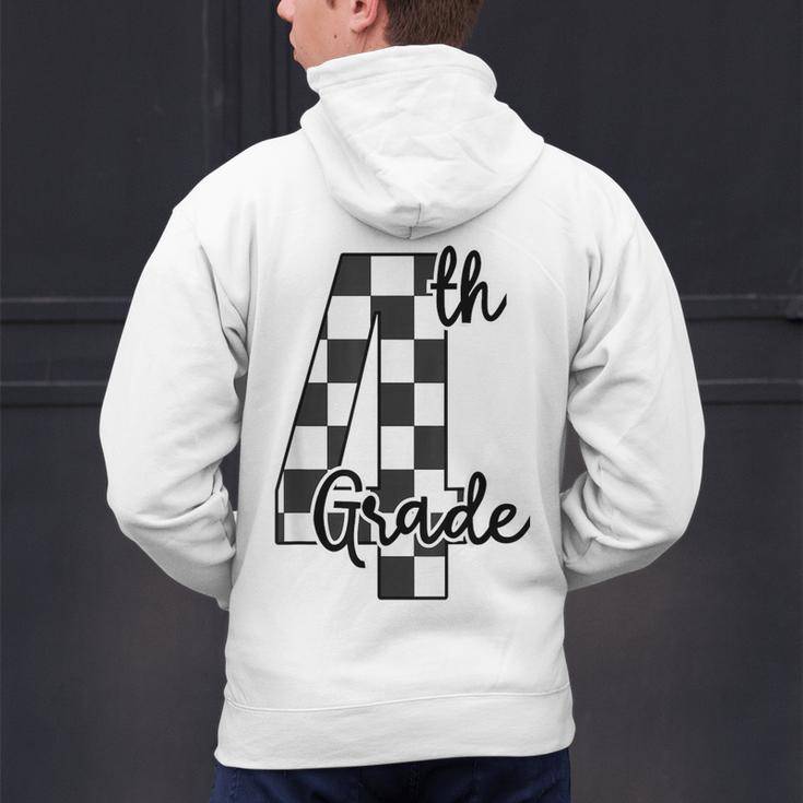 Checkered Fourth Grade Back To School Teachers Students Men's Hoodie Back Print, gift for family, gift for coworker Checkered Fourth Grade Back To School Teachers Students Men's Hoodie Back Print, gift for family, gift for coworker