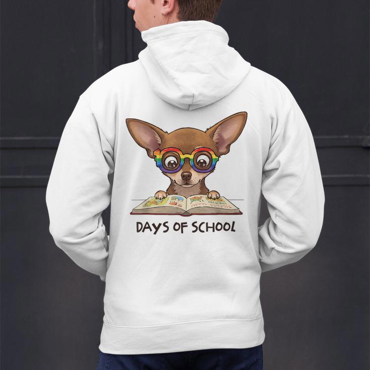 Chihuahua 100 Days Of School Rainbow Glasses Teacher Men's Hoodie Back Print, gift for family, gift for coworker