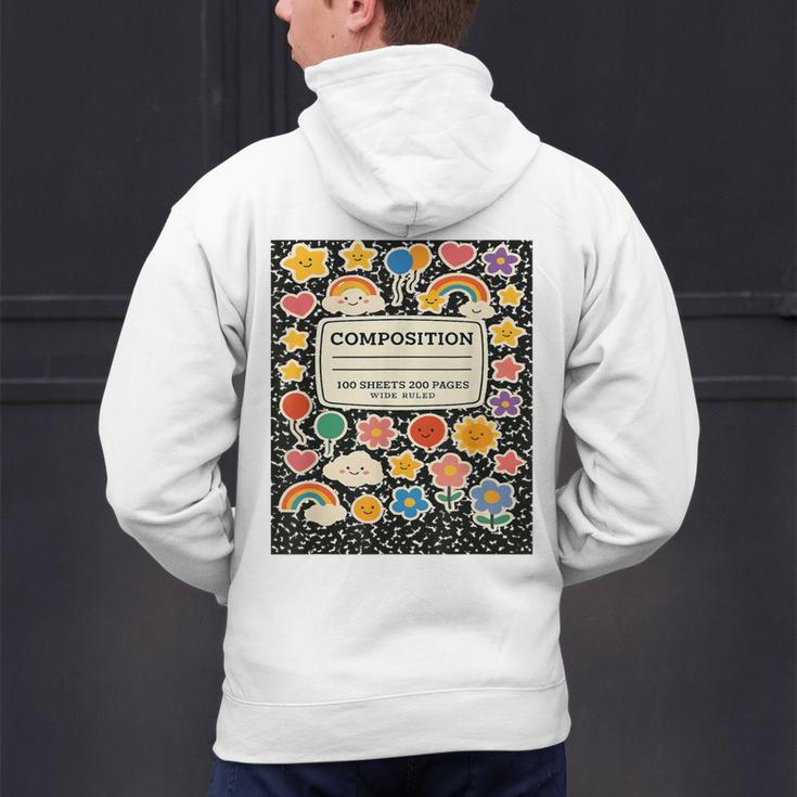 Composition Notebook Costume Teacher Matching Halloween Book Men's Hoodie Back Print, gift for family, gift for coworker Composition Notebook Costume Teacher Matching Halloween Book Men's Hoodie Back Print, gift for family, gift for coworker