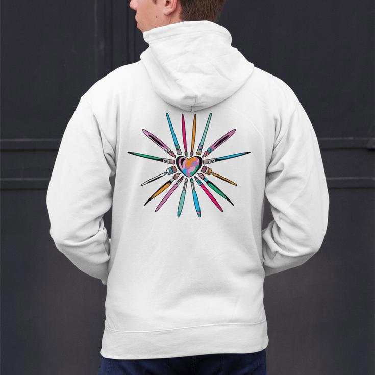 Cool Brush Heart Shape Art Teacher Paint For Artist Painter Men's Hoodie Back Print, gift for family, gift for coworker Cool Brush Heart Shape Art Teacher Paint For Artist Painter Men's Hoodie Back Print, gift for family, gift for coworker