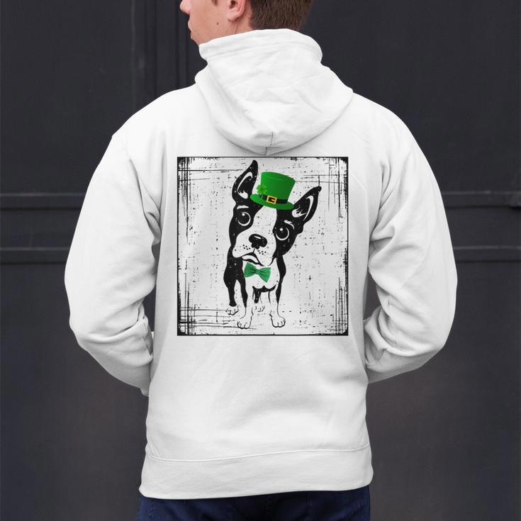 Cool Saint Patrick's Boston Terrier T Shirt For Dogs Lovers Men's Hoodie Back Print, gift for family, gift for coworker