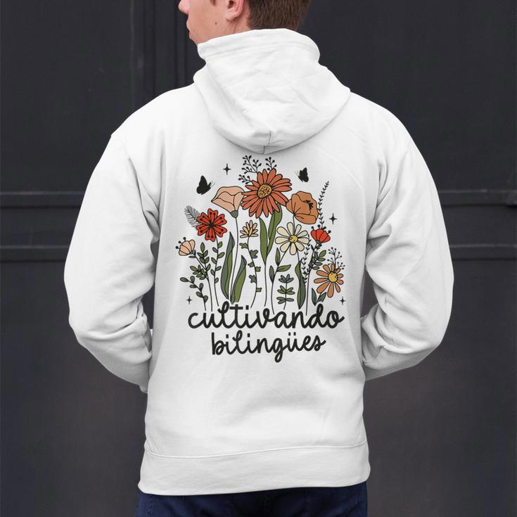 Cultivando Bilingues Dual Language Crew Bilingual Teacher Men Women Girls Kids Men's Hoodie Back Print, gift for family, gift for coworker