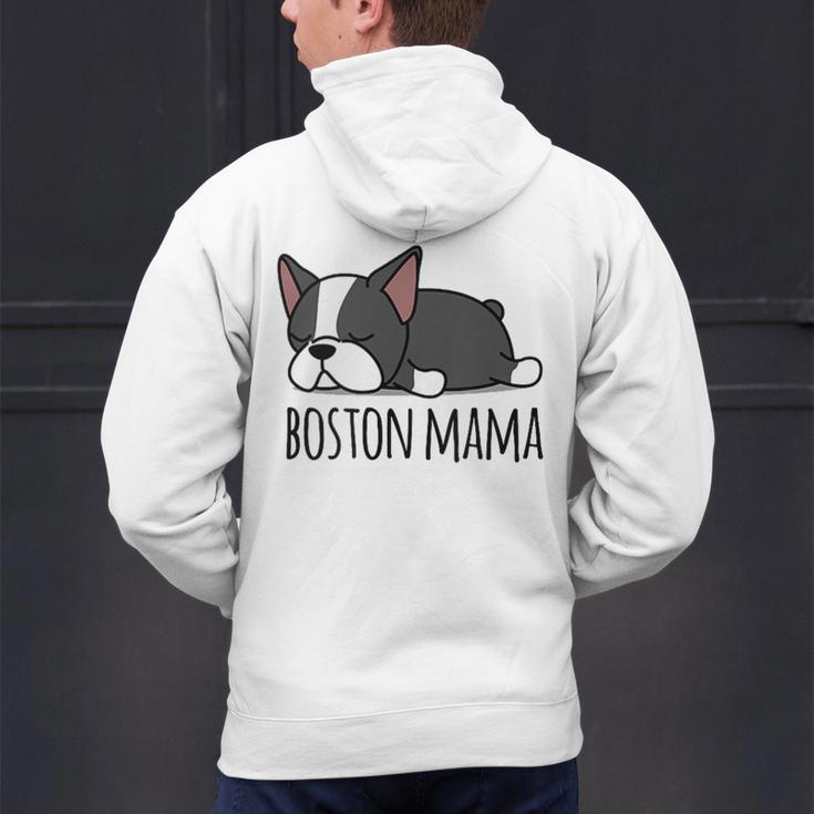 Cute Boston Terrier Boston Mama Men's Hoodie Back Print, gift for family, gift for coworker