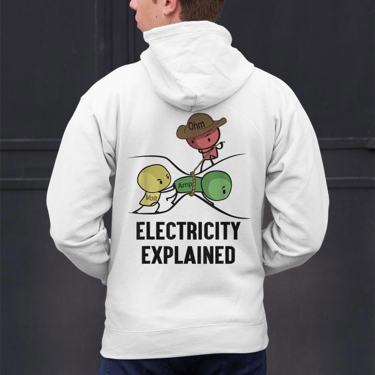 Electricity Explained Physics Nerd I Teacher School Men's Hoodie Back Print, gift for family, gift for coworker Electricity Explained Physics Nerd I Teacher School Men's Hoodie Back Print, gift for family, gift for coworker