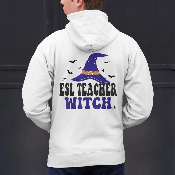 ESL Teacher Witch Halloween Matching Group Costume Men's Hoodie Back Print, Esl Teacher Hoodies, gift for family, gift for coworker