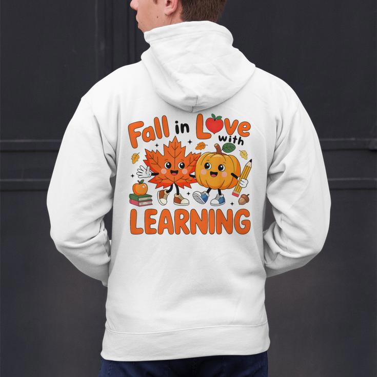 Fall In Love With Learning Thanksgiving Teacher Student Kids Men's Hoodie Back Print, gift for family, gift for coworker Fall In Love With Learning Thanksgiving Teacher Student Kids Men's Hoodie Back Print, gift for family, gift for coworker
