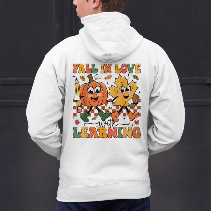 Fall In Love With Learning Thanksgiving Teacher Student Men's Hoodie Back Print, gift for family, gift for coworker Fall In Love With Learning Thanksgiving Teacher Student Men's Hoodie Back Print, gift for family, gift for coworker
