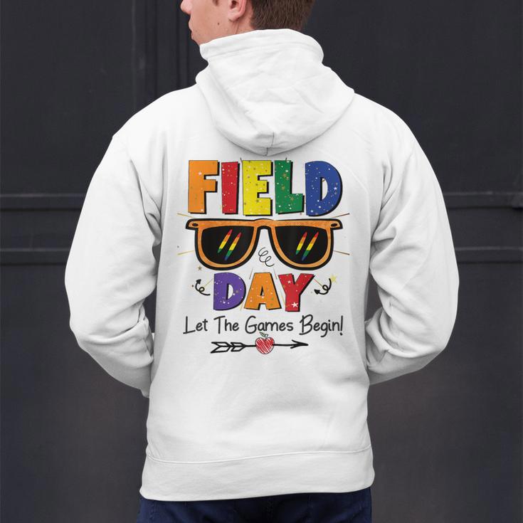 Field Day 2025 Let The Games Begin Kids Boys Girls Teachers Men's Hoodie Back Print, gift for family, gift for coworker