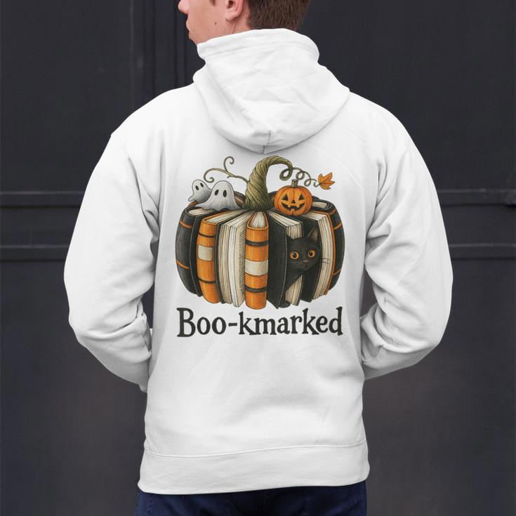 Fun Fall Book Lover Cute Teacher Student Halloween Men's Hoodie Back Print, gift for family, gift for coworker