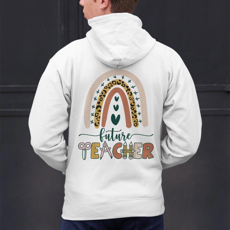 Future Teacher Boho Rainbow Leopard New Grad Student Men's Hoodie Back Print, Future Teacher Hoodies, gift for family, gift for coworker Future Teacher Boho Rainbow Leopard New Grad Student Men's Hoodie Back Print, Future Teacher Hoodies, gift for family, gift for coworker