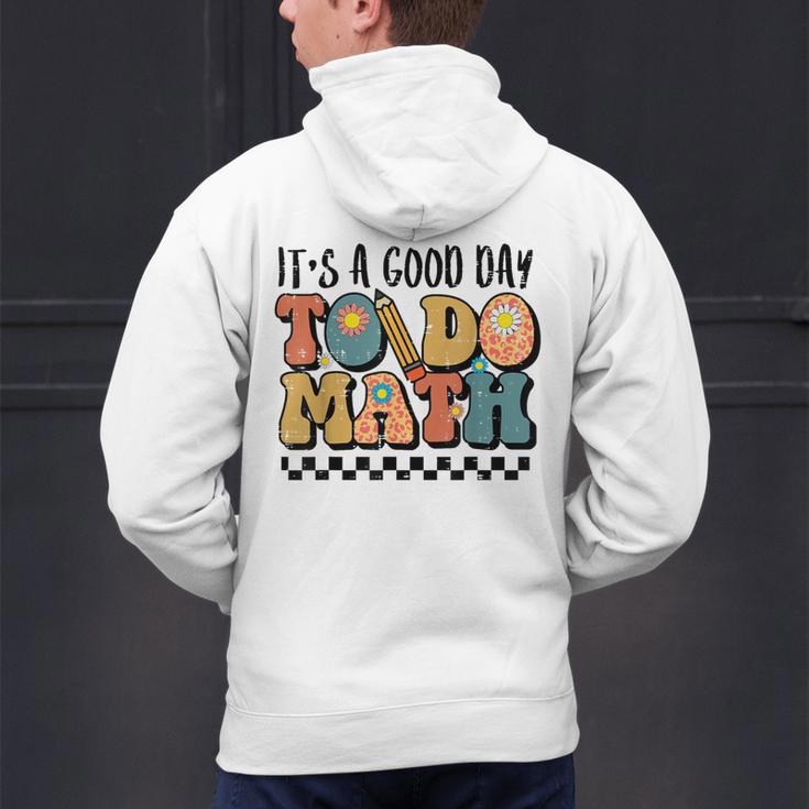 Good Day To Do Math Teacher Vintage Groovy Nerd Women Men Men's Hoodie Back Print, Groovy Teacher Hoodies, gift for family, gift for coworker