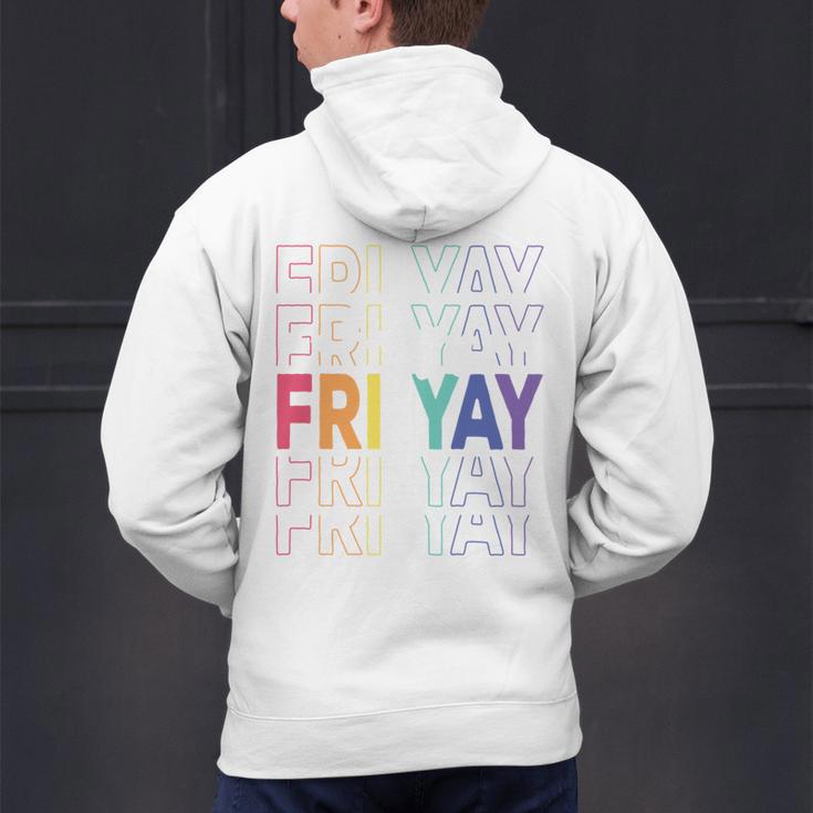 Happy Fri Yay Teacher Friday Saying Men's Hoodie Back Print, gift for family, gift for coworker Happy Fri Yay Teacher Friday Saying Men's Hoodie Back Print, gift for family, gift for coworker