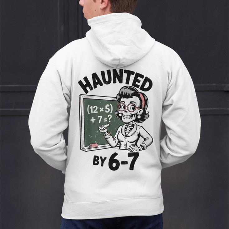 Haunted 67 Skeleton Math Teacher Halloween Costume Math Pun Men's Hoodie Back Print, gift for family, gift for coworker Haunted 67 Skeleton Math Teacher Halloween Costume Math Pun Men's Hoodie Back Print, gift for family, gift for coworker