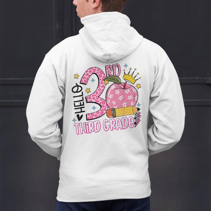 Hello 3rd Third Grade Back To School Pink Leopard Teacher Men's Hoodie Back Print, gift for family, gift for coworker Hello 3rd Third Grade Back To School Pink Leopard Teacher Men's Hoodie Back Print, gift for family, gift for coworker