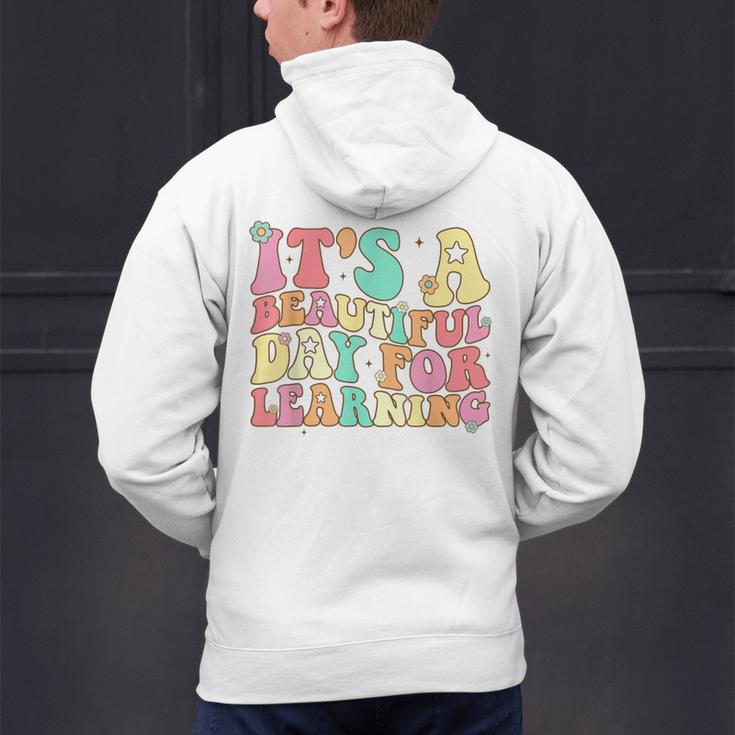 It's Beautiful Day For Learning Retro Teacher Students Women Men's Hoodie Back Print, gift for family, gift for coworker It's Beautiful Day For Learning Retro Teacher Students Women Men's Hoodie Back Print, gift for family, gift for coworker