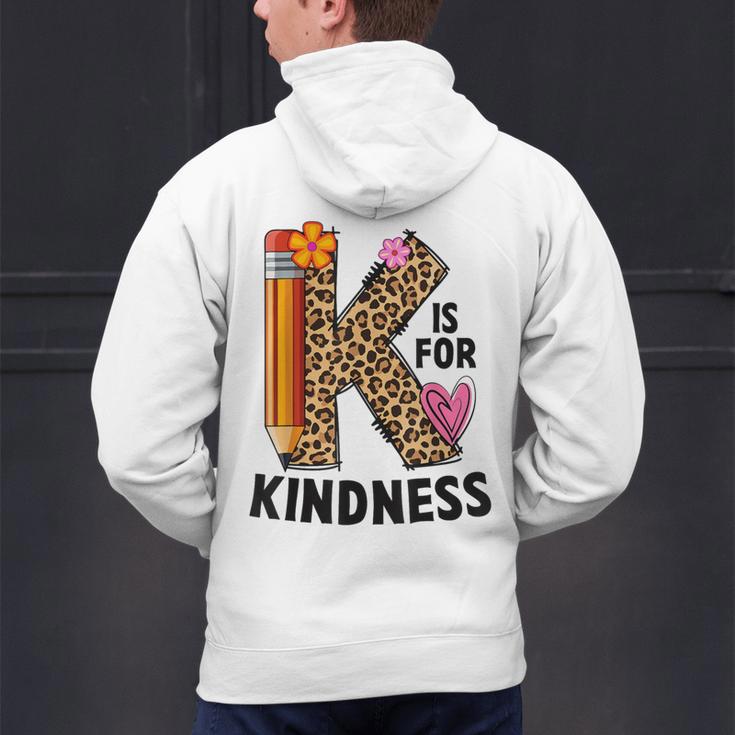 K Is For Kindness Unity Day Teacher Kids Men's Hoodie Back Print, gift for family, gift for coworker