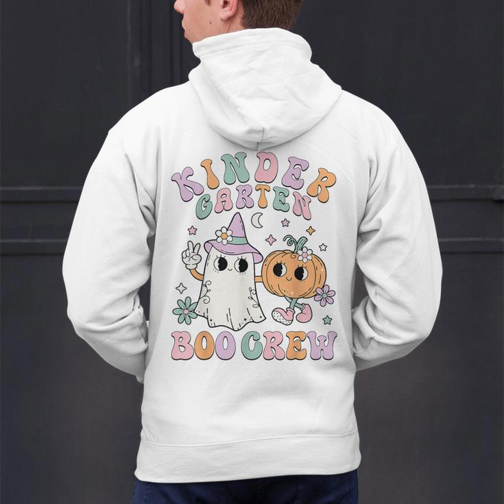 Kindergarten Boo Crew Halloween Floral Ghost Kinder Teacher Men's Hoodie Back Print, gift for family, gift for coworker Kindergarten Boo Crew Halloween Floral Ghost Kinder Teacher Men's Hoodie Back Print, gift for family, gift for coworker