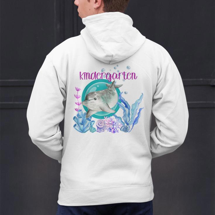 Kindergarten Teacher Dolphin Ocean Life Teaching Team Spirit Men's Hoodie Back Print, gift for family, gift for coworker Kindergarten Teacher Dolphin Ocean Life Teaching Team Spirit Men's Hoodie Back Print, gift for family, gift for coworker