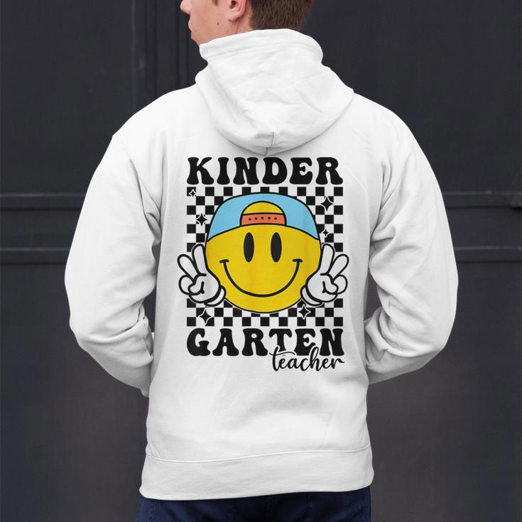 Kindergarten Teacher Hippie Smile Face Back School Men's Hoodie Back Print, gift for family, gift for coworker Kindergarten Teacher Hippie Smile Face Back School Men's Hoodie Back Print, gift for family, gift for coworker