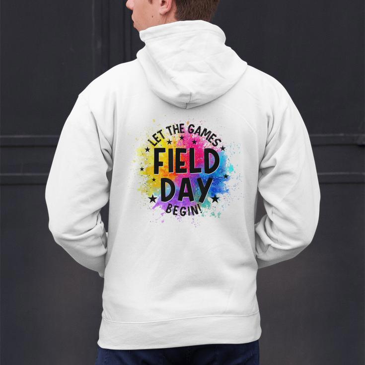 Let The Games Begin Field Day Fun Day Teachers Boys Girls Men's Hoodie Back Print, gift for family, gift for coworker