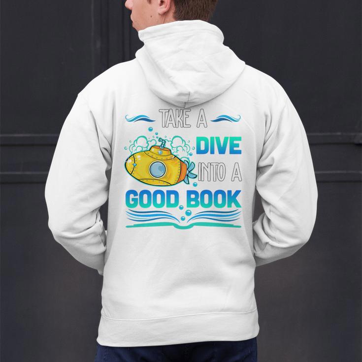 Librarian Teacher Dive Into A Good Book Reading Premium Tri-Blend Men's Hoodie Back Print, gift for family, gift for coworker Librarian Teacher Dive Into A Good Book Reading Premium Tri-Blend Men's Hoodie Back Print, gift for family, gift for coworker