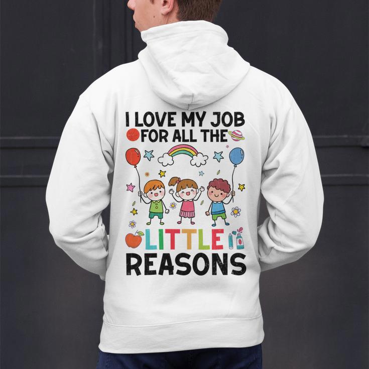 Love Job For Little Reasons Daycare Teacher Graphic Men's Hoodie Back Print, gift for family, gift for coworker Love Job For Little Reasons Daycare Teacher Graphic Men's Hoodie Back Print, gift for family, gift for coworker