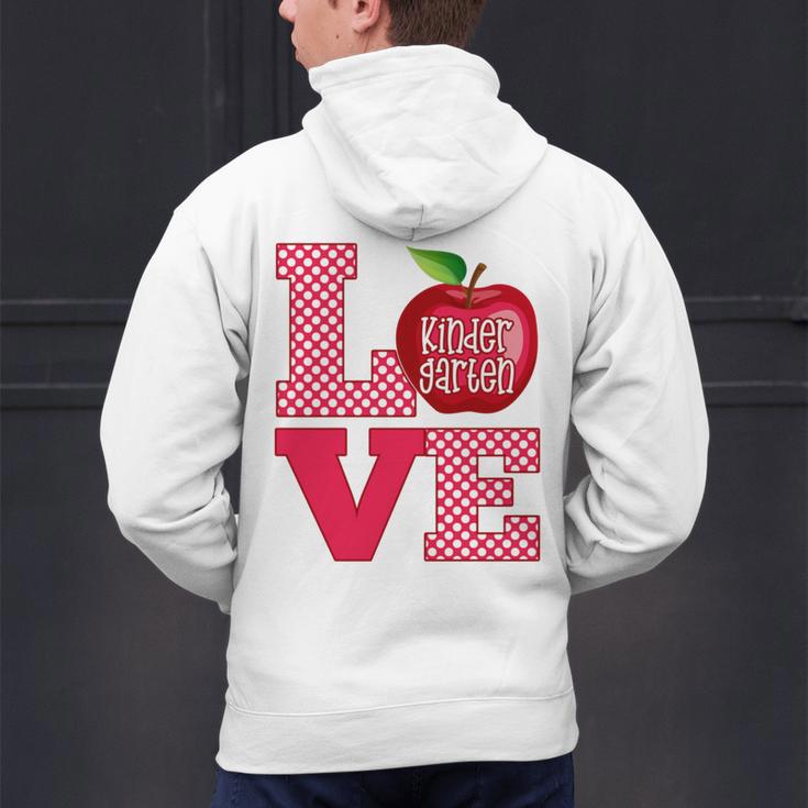 Love Kindergarten Cute Apple School Teacher Men's Hoodie Back Print, gift for family, gift for coworker Love Kindergarten Cute Apple School Teacher Men's Hoodie Back Print, gift for family, gift for coworker