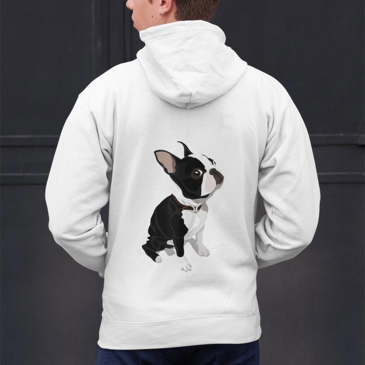 Love NOPE Boston Terrier Dog Lover Men's Hoodie Back Print, gift for family, gift for coworker