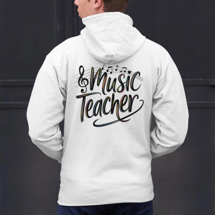 Music Teacher For Women Elementary First Day Of School Men's Hoodie Back Print, gift for family, gift for coworker