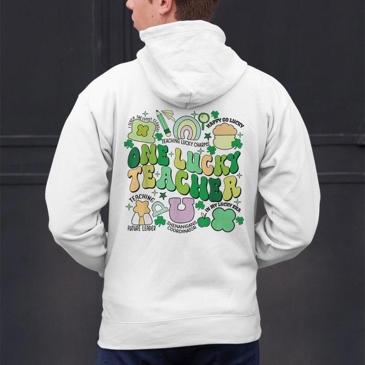 One Lucky Teacher St Patrick's Day Irish Teacher Lucky Era Men's Hoodie Back Print, gift for family, gift for coworker