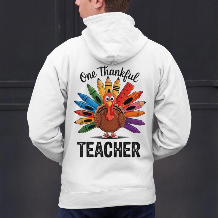 One Thankful Teacher Thanksgiving TurkeyCute Pencil Men's Hoodie Back Print, gift for family, gift for coworker One Thankful Teacher Thanksgiving TurkeyCute Pencil Men's Hoodie Back Print, gift for family, gift for coworker