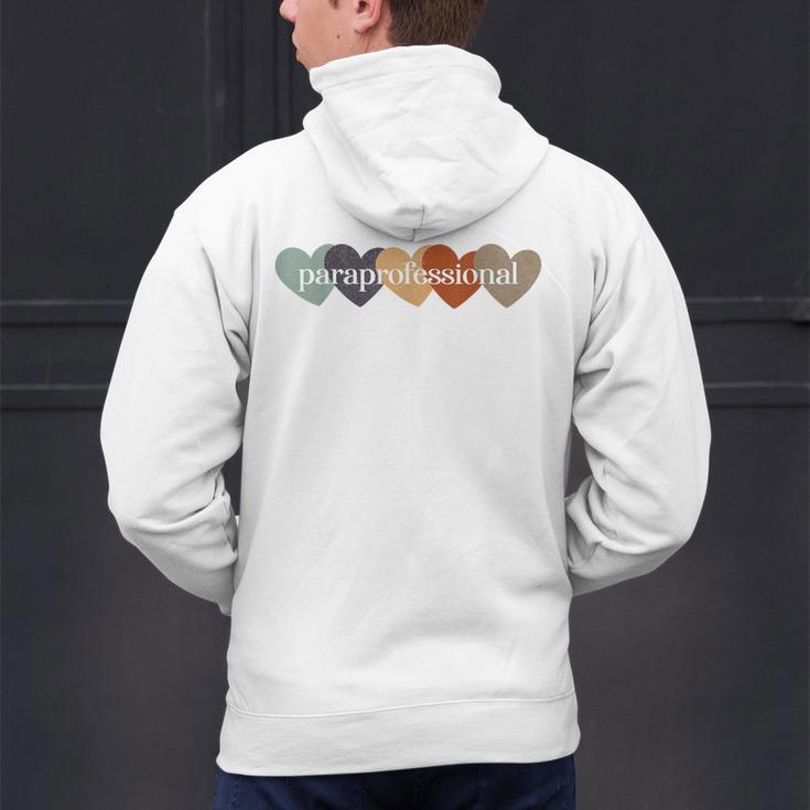Paraprofessional Teacher Hearts Back To School Teach Rainbow Men Women Kids Men's Hoodie Back Print, gift for family, gift for coworker