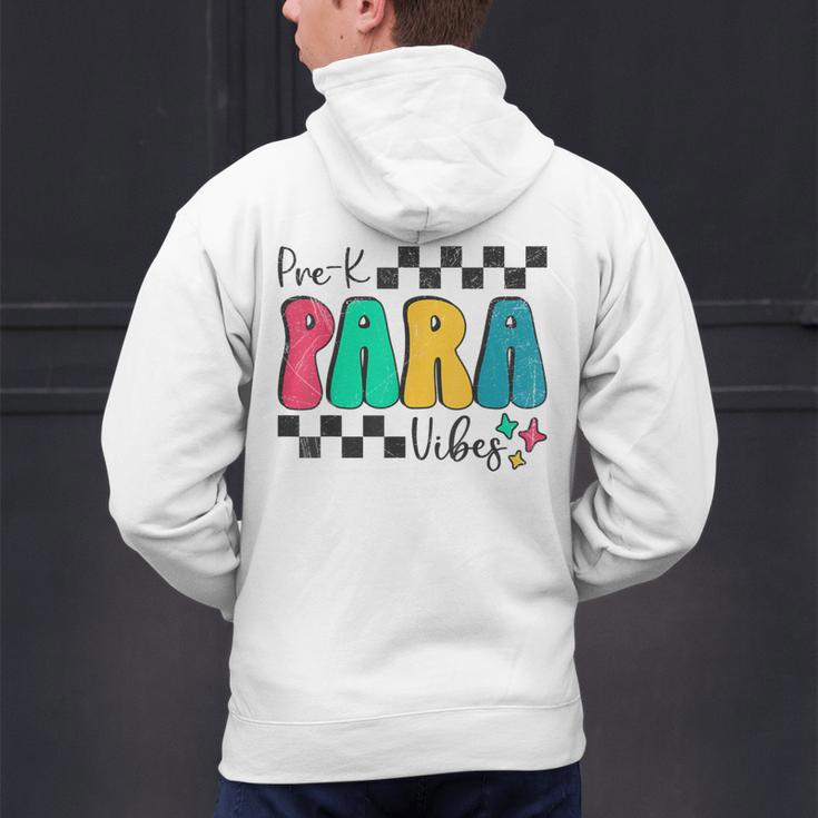 Pre-K Paraprofessional Teacher Back To School Vibes Men's Hoodie Back Print, gift for family, gift for coworker Pre-K Paraprofessional Teacher Back To School Vibes Men's Hoodie Back Print, gift for family, gift for coworker