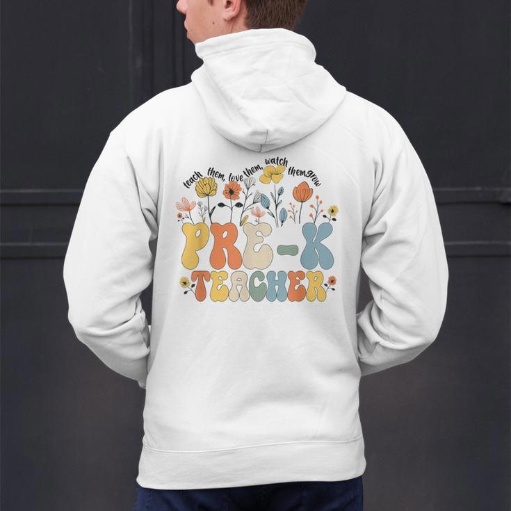 Pre-k Teacher Appreciation Teaching Wildflowers Men's Hoodie Back Print, gift for family, gift for coworker Pre-k Teacher Appreciation Teaching Wildflowers Men's Hoodie Back Print, gift for family, gift for coworker