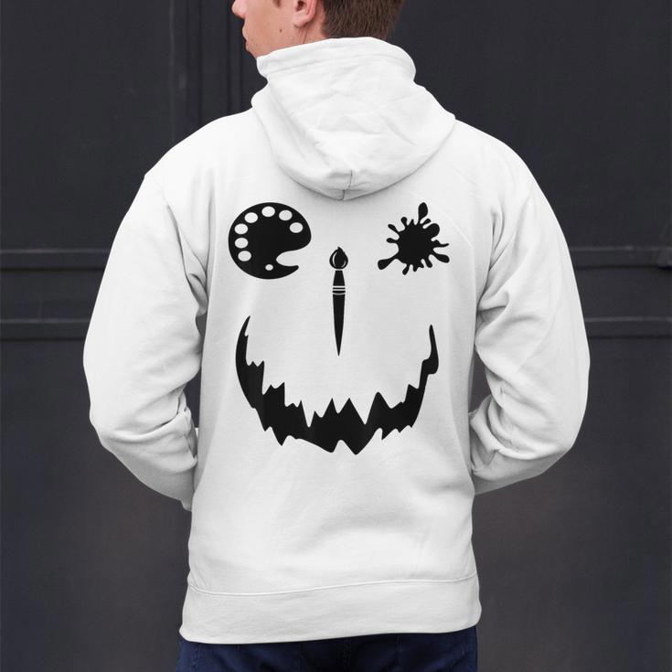 Pumpkin Artist Halloween Art Teacher Men's Hoodie Back Print, gift for family, gift for coworker