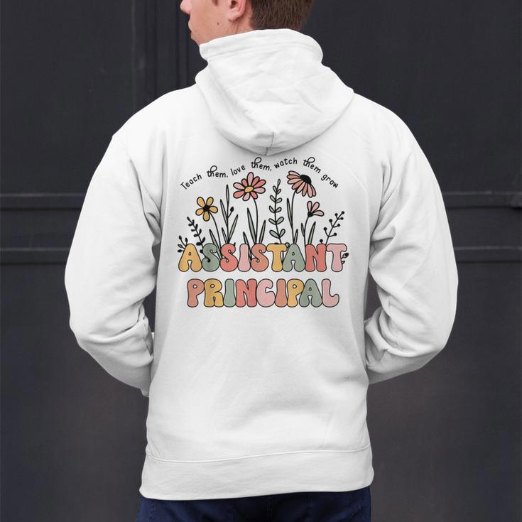 Retro Floral Assistant Principal Shirt For Teachers Day Men's Hoodie Back Print, gift for family, gift for coworker