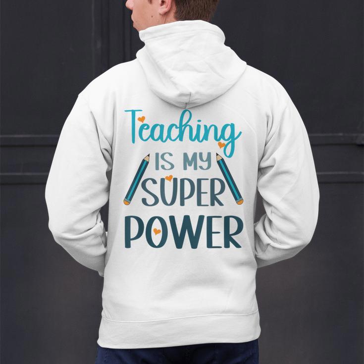 Retro Groovy Teaching Is My Super Power Teacher's Present Men Women Men's Hoodie Back Print, gift for family, gift for coworker Retro Groovy Teaching Is My Super Power Teacher's Present Men Women Men's Hoodie Back Print, gift for family, gift for coworker