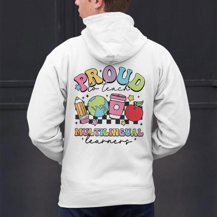 Retro Proud To Teach Multilingual Learners English Teacher Men's Hoodie Back Print, English Teacher Hoodies, gift for family, gift for coworker Retro Proud To Teach Multilingual Learners English Teacher Men's Hoodie Back Print, English Teacher Hoodies, gift for family, gift for coworker