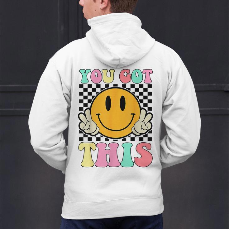 You Got This Retro Smile Motivational Testing Day Teacher Men's Hoodie Back Print, gift for family, gift for coworker You Got This Retro Smile Motivational Testing Day Teacher Men's Hoodie Back Print, gift for family, gift for coworker