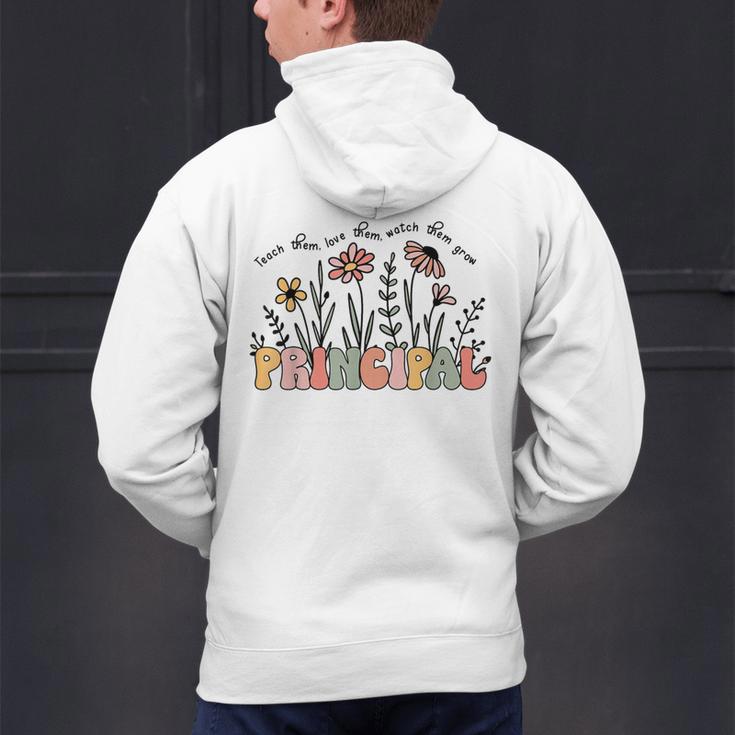 Retro Vintage Floral Principal Shirt For Women Teachers Day Men's Hoodie Back Print, gift for family, gift for coworker Retro Vintage Floral Principal Shirt For Women Teachers Day Men's Hoodie Back Print, gift for family, gift for coworker