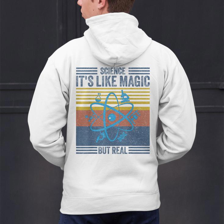 Science It's Like Magic But Real Science Teacher Geek Nerd Men's Hoodie Back Print, Science Teacher Hoodies, gift for family, gift for coworker