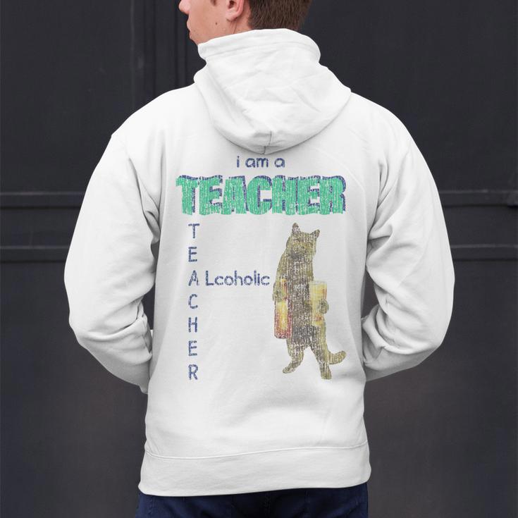 I Am A Teacher Alcoholic Cat Beer Feline Men Women Men's Hoodie Back Print, gift for family, gift for coworker I Am A Teacher Alcoholic Cat Beer Feline Men Women Men's Hoodie Back Print, gift for family, gift for coworker