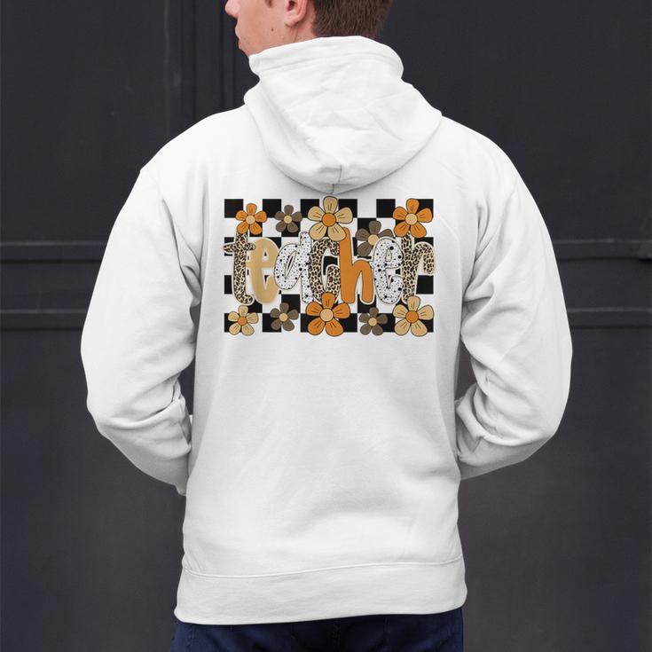 Teacher Appreciation Boho Floral Leopard Checkered Men's Hoodie Back Print, gift for family, gift for coworker Teacher Appreciation Boho Floral Leopard Checkered Men's Hoodie Back Print, gift for family, gift for coworker
