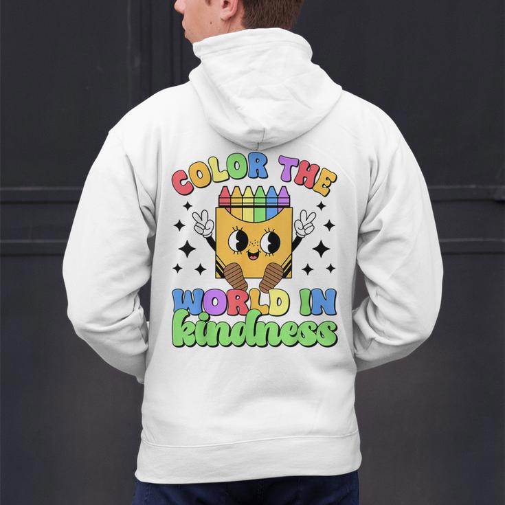 Teacher Back To School Color In Kindness Crayon Pencil Men's Hoodie Back Print, gift for family, gift for coworker Teacher Back To School Color In Kindness Crayon Pencil Men's Hoodie Back Print, gift for family, gift for coworker