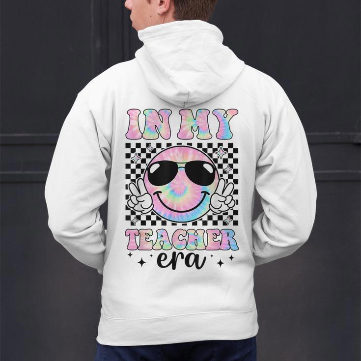 In My Teacher Era Groovy Tie Dye Back To School Cute Teacher Men's Hoodie Back Print, Groovy Teacher Hoodies, gift for family, gift for coworker