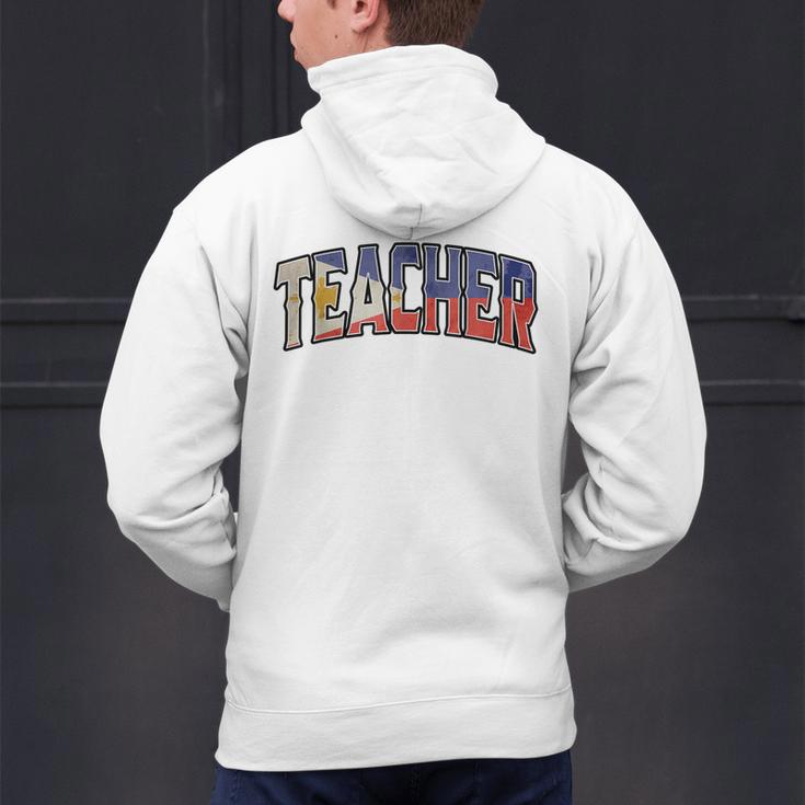 Teacher Filipino Vintage Heritage DNA Flag Men's Hoodie Back Print, gift for family, gift for coworker Teacher Filipino Vintage Heritage DNA Flag Men's Hoodie Back Print, gift for family, gift for coworker